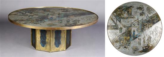 Appraisal: A Philip and Kelvin LaVerne Patinated Bronze Chan Low Table