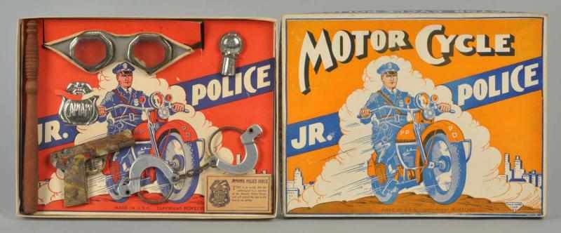 Appraisal: Hale-Nass Junior Police Motorcycle Set Comes with gun badge billy