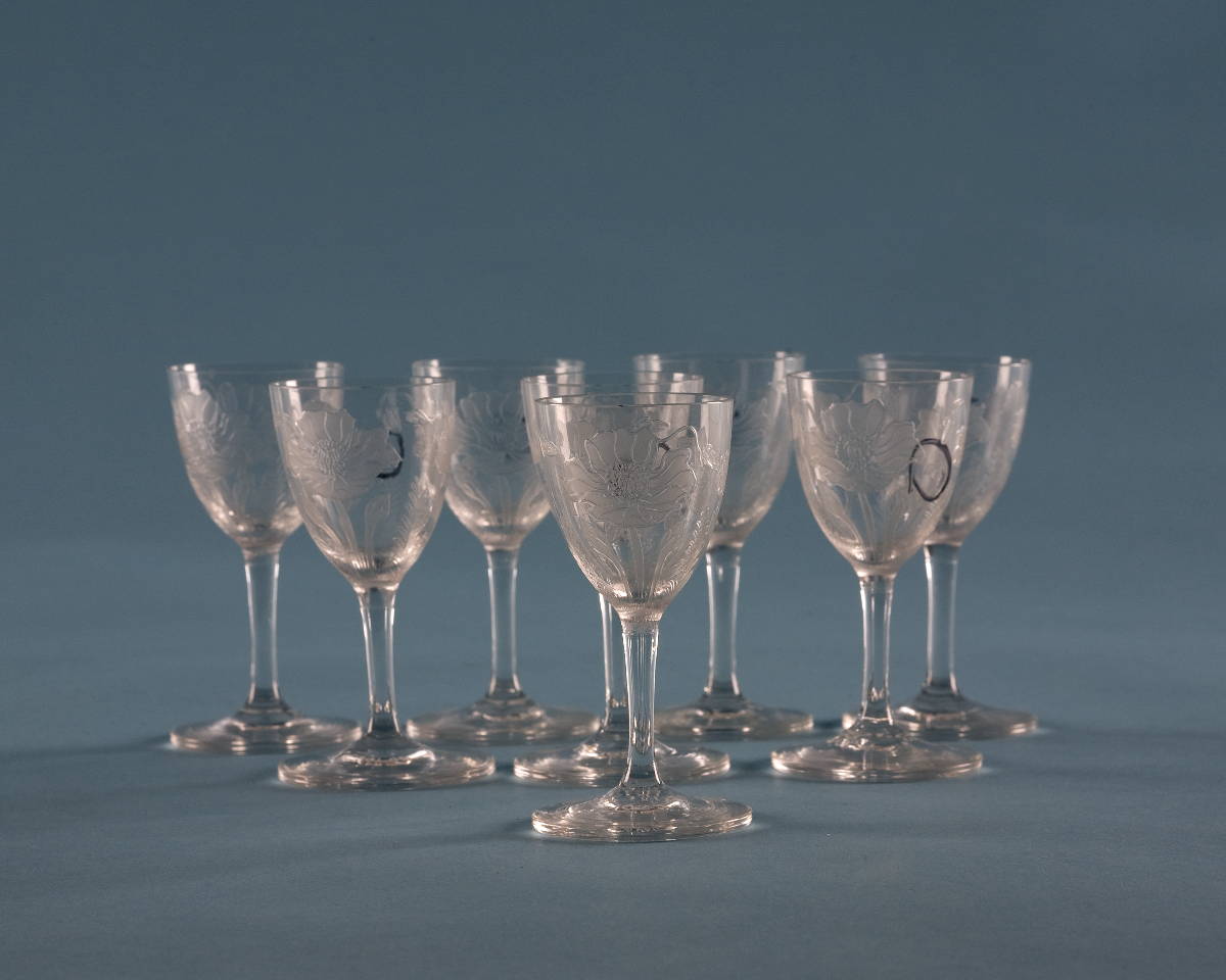 Appraisal: SET OF EIGHT LOCKE ART GLASSWARE COMPANY COLORLESS GLASS quot