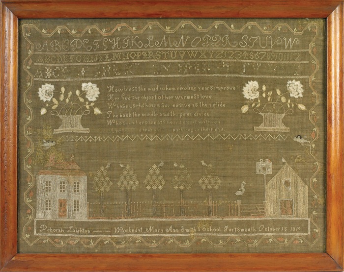 Appraisal: PORTSMOUTH NEW HAMPSHIRE NEEDLEWORK SAMPLER OF DEBORAH LAIGHTON DATED OCTOBER