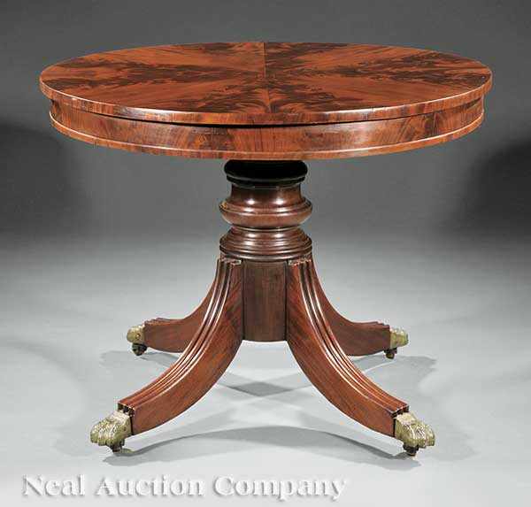 Appraisal: An American Classical Carved Mahogany Center Table early th c