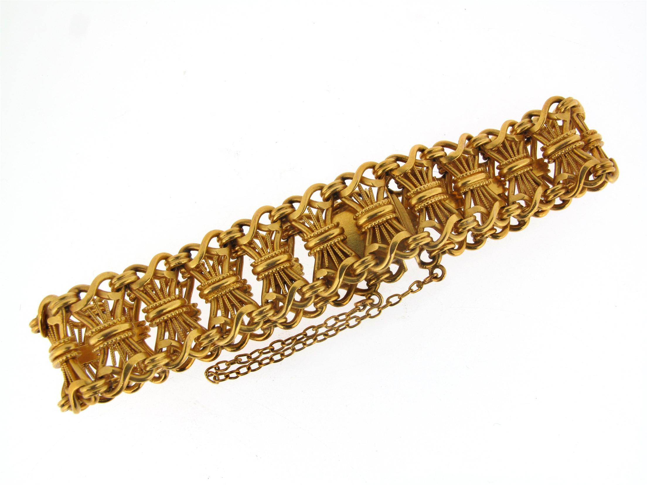 Appraisal: A French gold open work bracelet