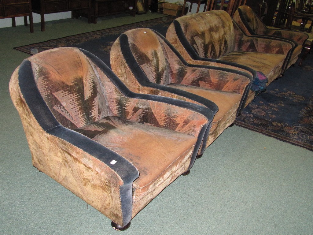 Appraisal: Art Deco four piece lounge suite