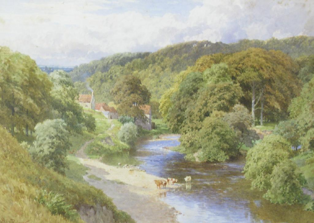 Appraisal: HARRY SUTTON PALMER - A tranquil river landscape with cattle