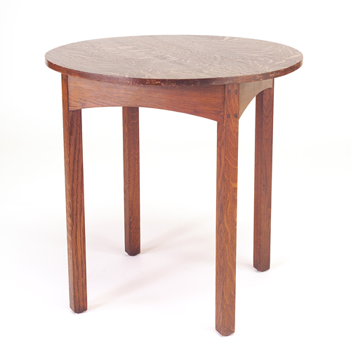 Appraisal: L J G STICKLEY Occasional table with circular top and