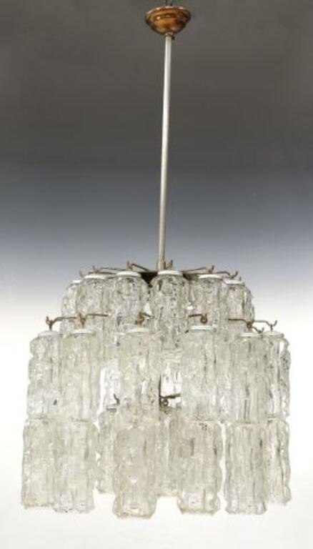 Appraisal: Italian mid-century modern seven-light tronchi chandelier in the manner of