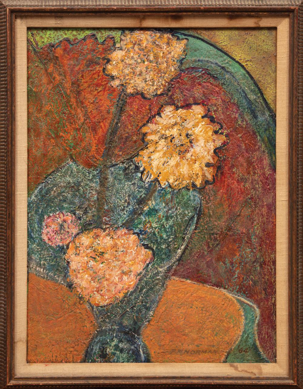 Appraisal: Peter Roussel Norman American New Orleans - Flowers oil on