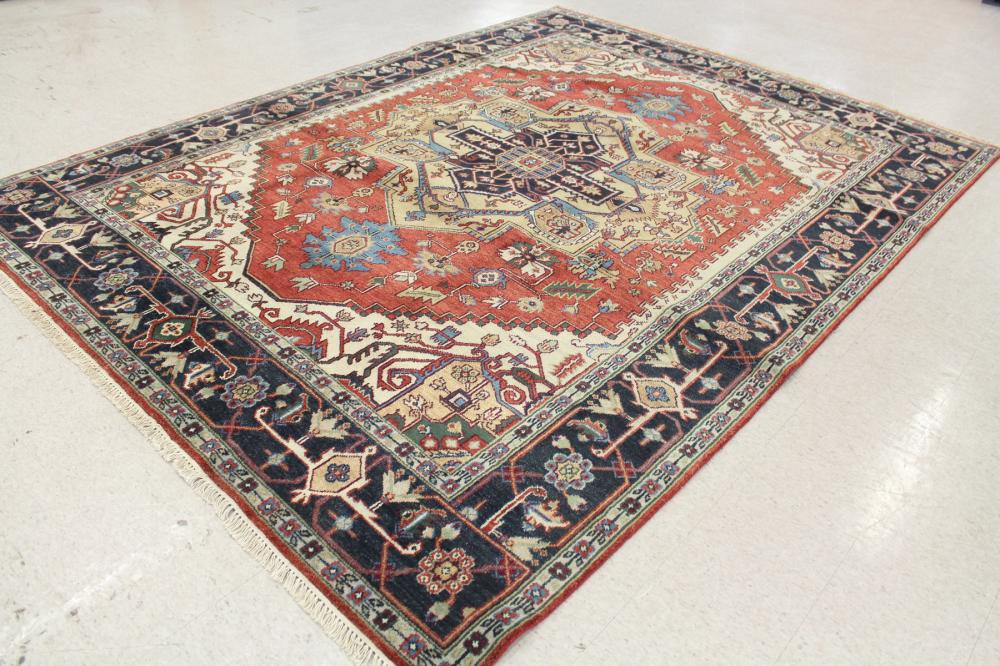 Appraisal: HAND KNOTTED ORIENTAL CARPET Persian Serapi or Heriz design on