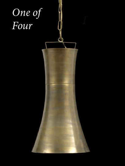 Appraisal: Group of Four Patinated and Brushed Brass Lanterns third quarter