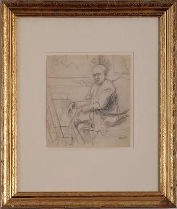 Appraisal: JOHN KOCH - VIRGIL THOMPSON Pencil drawing on paper x