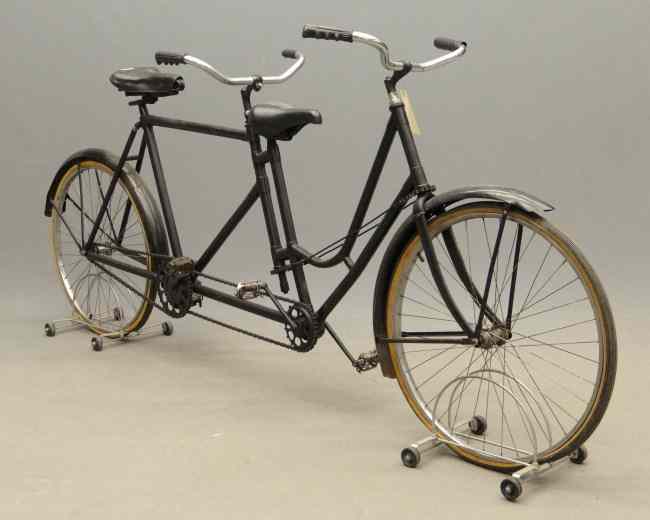 Appraisal: Prewar maker unknown female male rear steering tandem Redone to