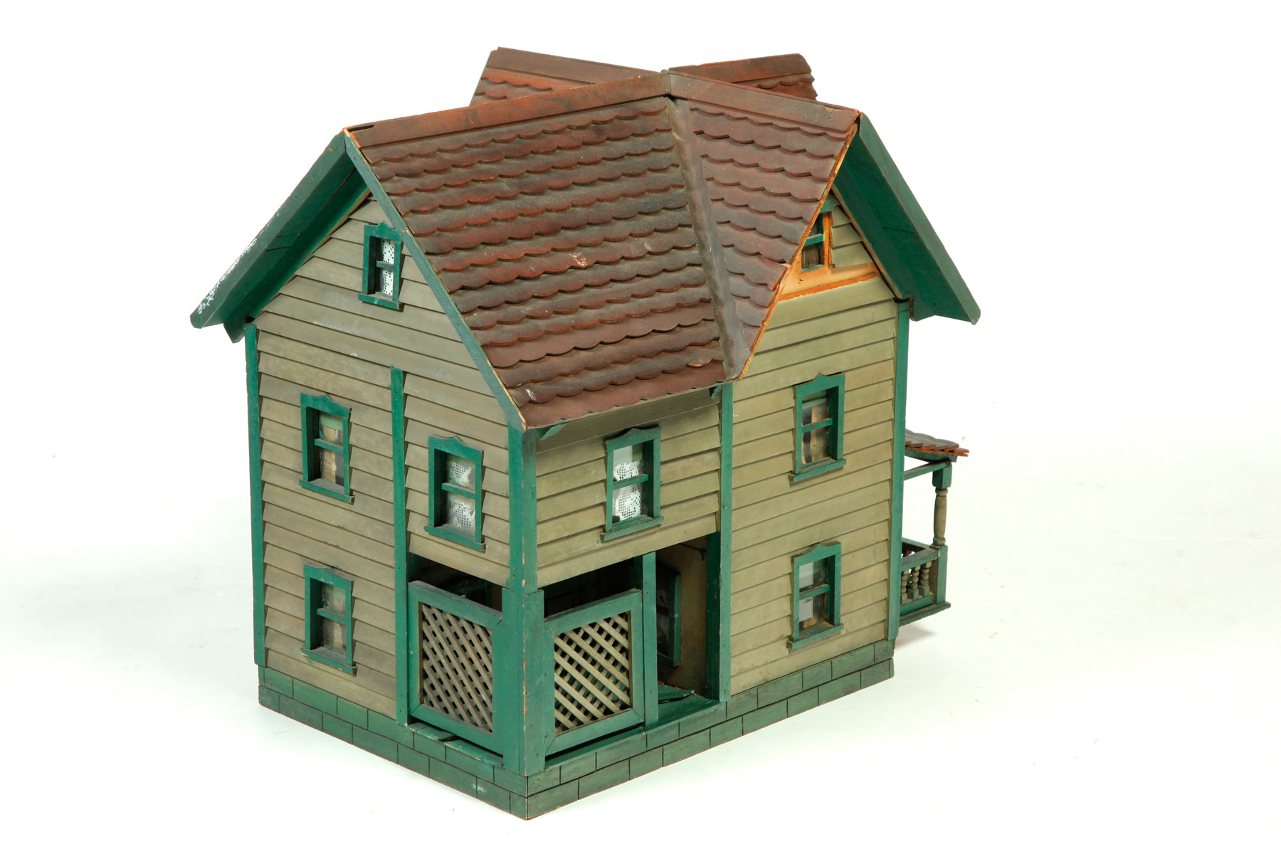 Appraisal: DOLL HOUSE American early th century Large detailed house with