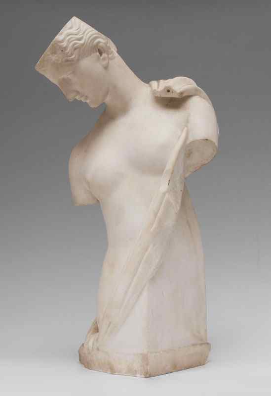 Appraisal: CARRERA MARBLE SCULPTURE OF A YOUNG BEAUTY PARTIALLY DRAPED IN