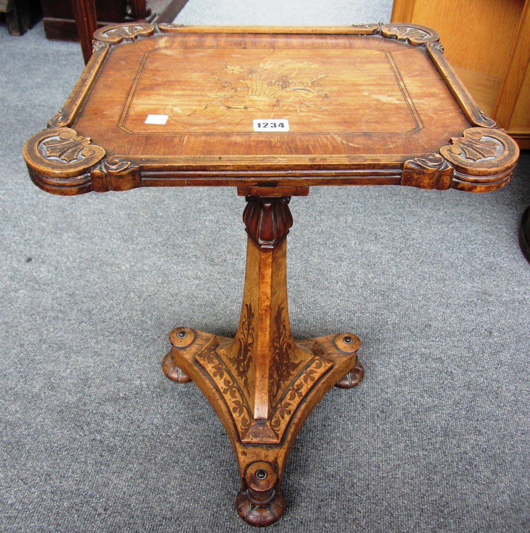 Appraisal: A made up early th century marquetry inlaid mahogany occasional