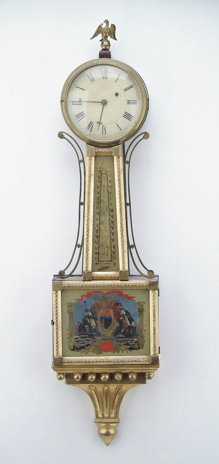 Appraisal: PRESENTATION ANTIQUE BANJO CLOCK Circa - Probably from the Boston