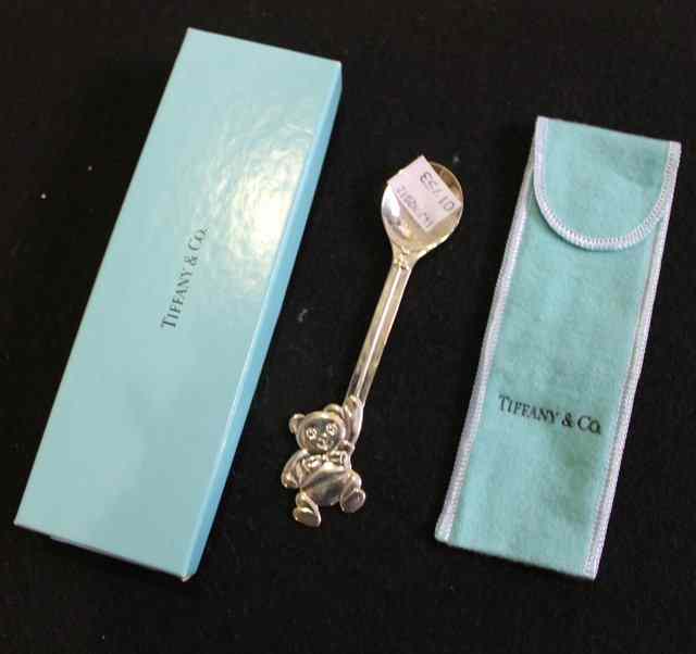 Appraisal: A STERLING SILVER SPOON with teddy bear finial by Tiffany