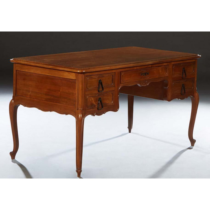 Appraisal: French Louis XV Style Carved Cherry Desk early th c