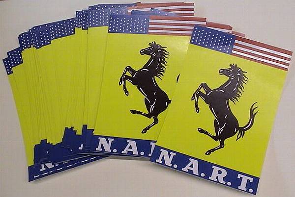 Appraisal: NART Ferrari fifty unused race team stickers self-adhesive as used