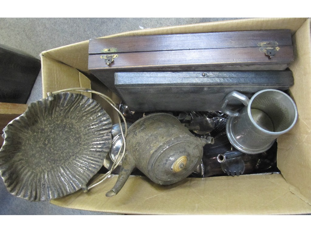 Appraisal: Box of plated items and cutlery