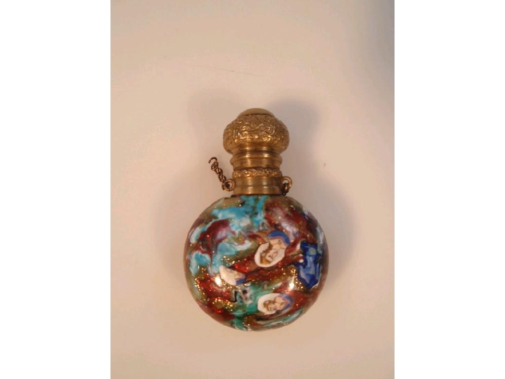 Appraisal: An early thC Venetian glass scent flask of flattened circular