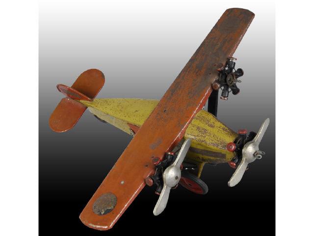 Appraisal: Pressed Steel Keystone Rapid Fire Airplane Description Circa Tri-motor Working