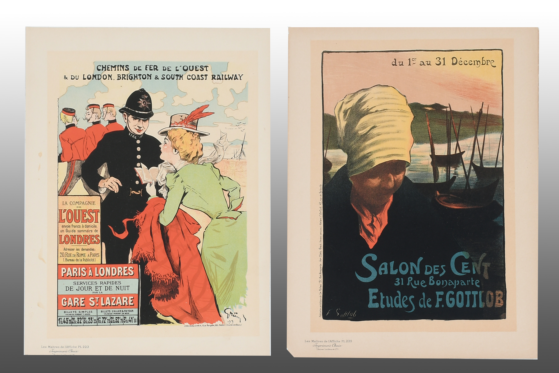 Appraisal: TWO LES MAITRE DE L'AFFICHE POSTERS Fernand Louis Gottlob for