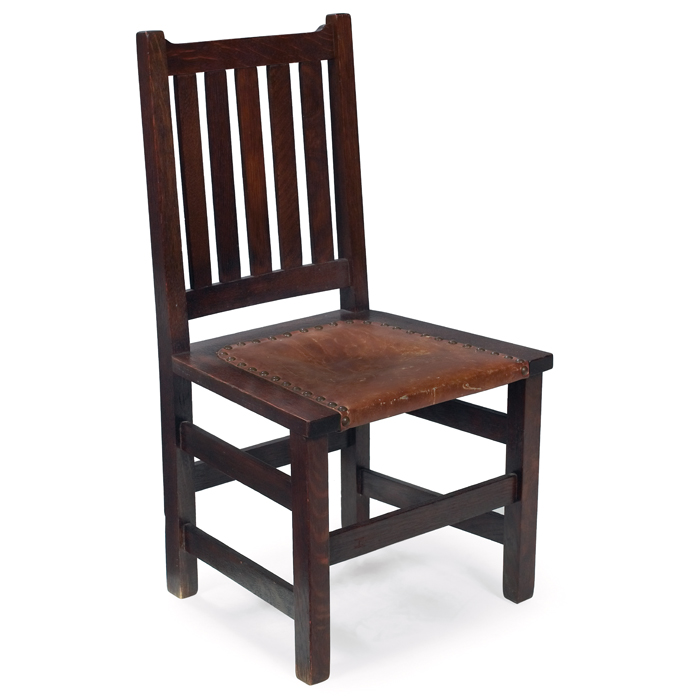 Appraisal: Stickley Brothers child's chair notched rail at back above five