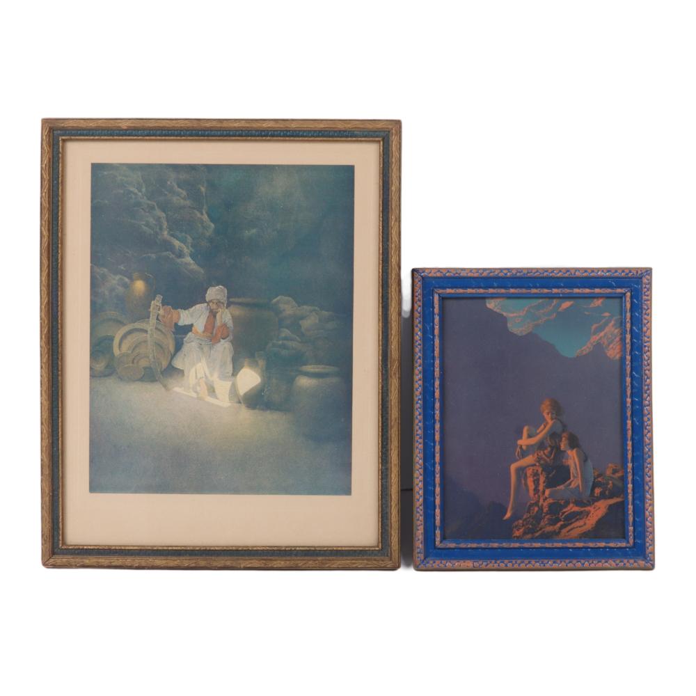 Appraisal: TWO MAXFIELD PARRISH CHROMOLITHOGRAPHS ALI BABA AND CONTENTMENT H X