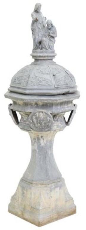 Appraisal: Zinc and lead octagonal baptismal font late th early th