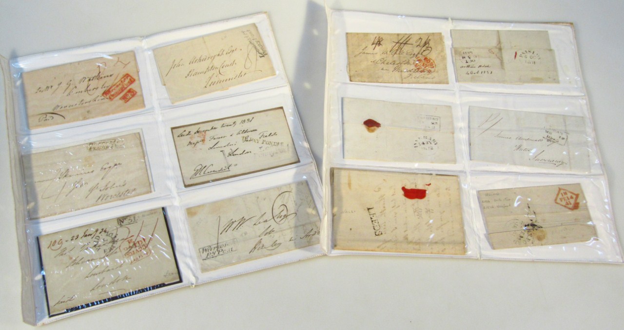 Appraisal: Various thC Lincolnshire postmarks letters etc to include Leeds sealed