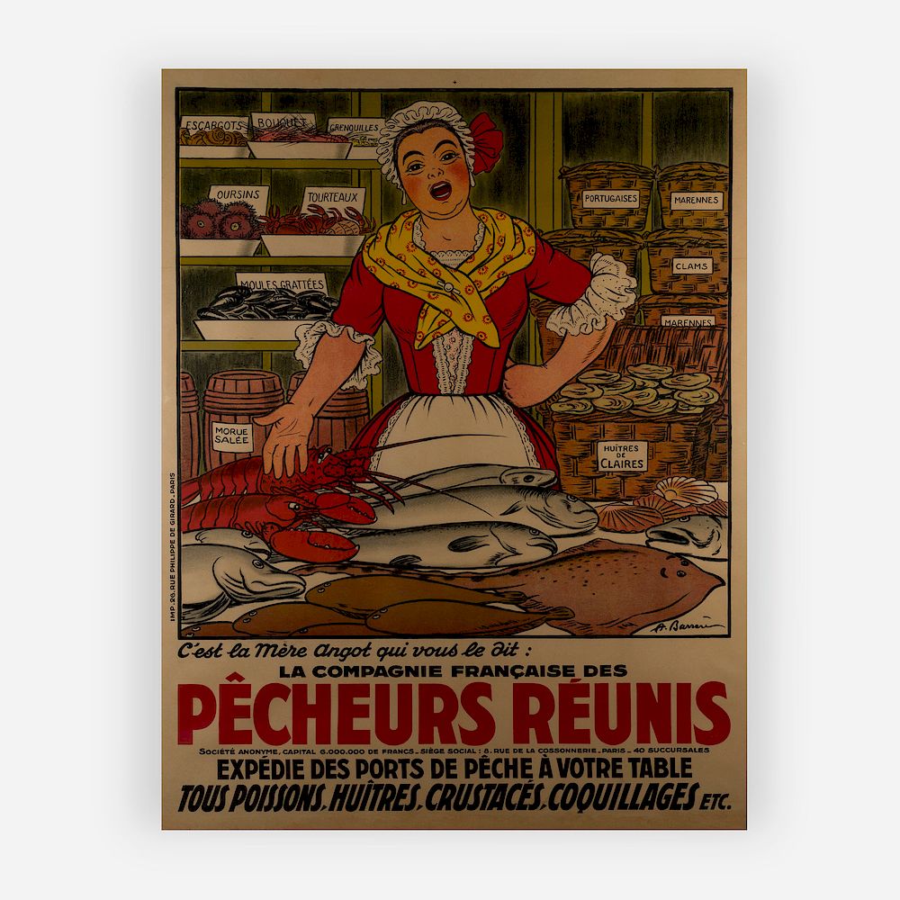 Appraisal: Adrien Barr re - P cheurs Reunis Lot Adrien Barr