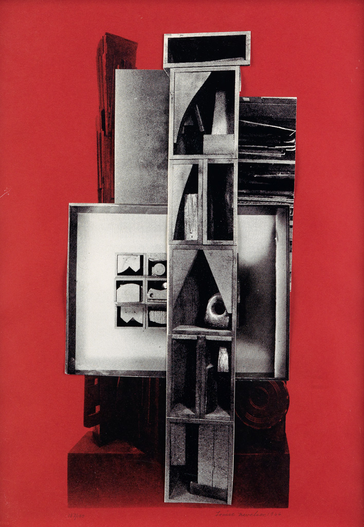 Appraisal: LOUISE NEVELSON The Drum Screenprint printed in black with collage