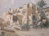 Appraisal: Middle-Eastern Architectural th Century A Middle-Eastern Villa Watercolor on paper