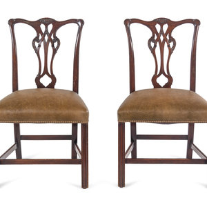 Appraisal: A Pair of George III Style Mahogany Side Chairs th