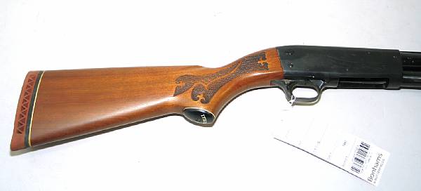 Appraisal: A gauge Ithaca Model Featherlight slide action shotgun Serial no