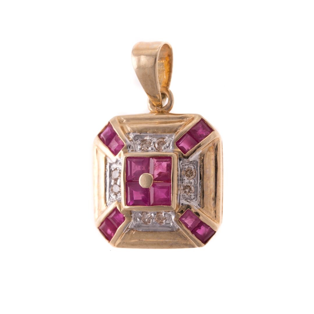 Appraisal: A Lady's Ruby and Diamond Pendant in K Gold K