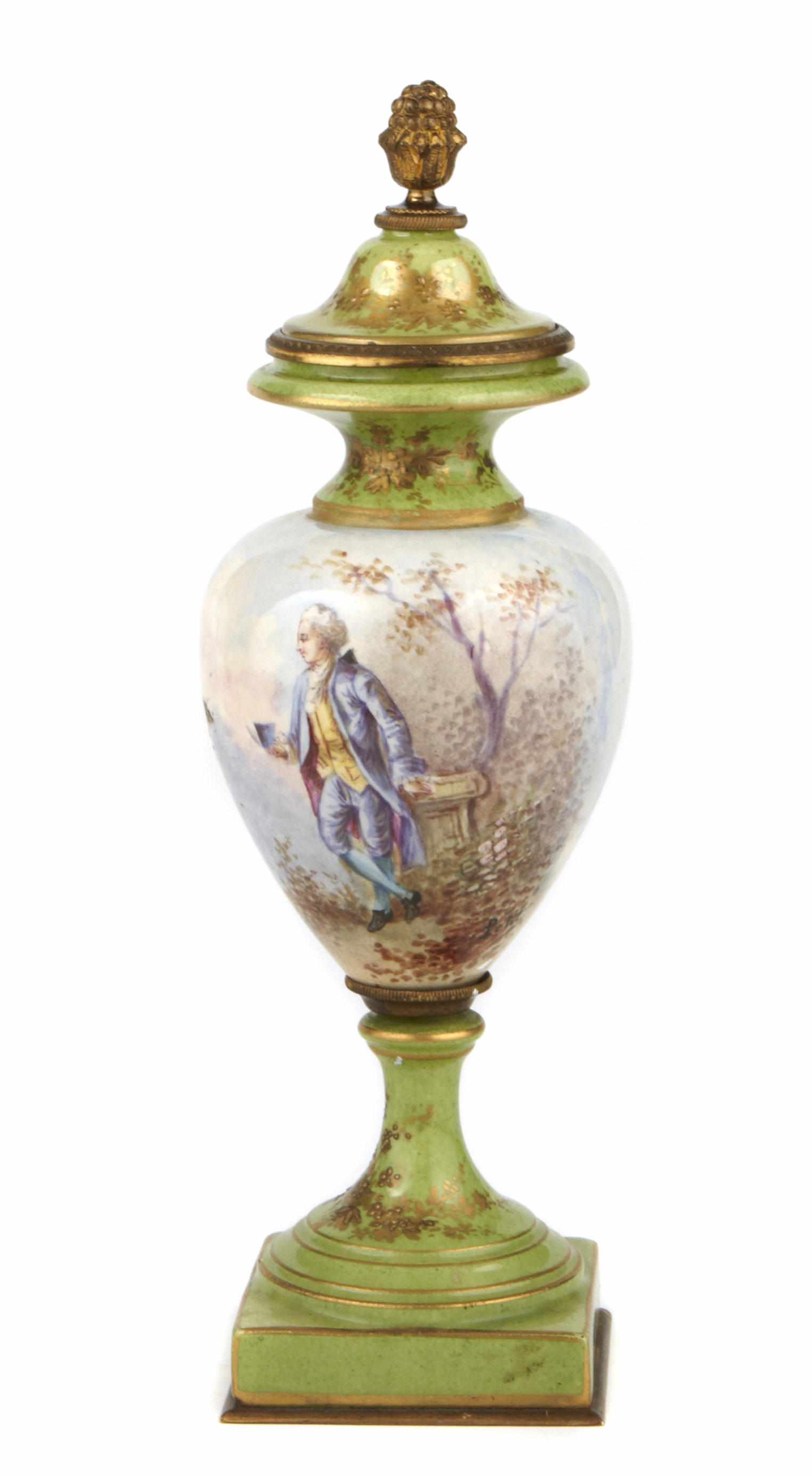 Appraisal: A Louis XV style parcel gilt and paint decorated porcelain