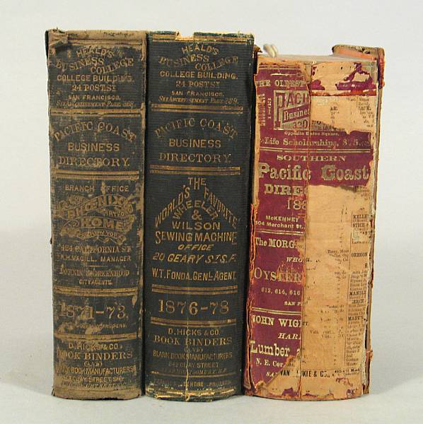 Appraisal: PACIFIC COAST DIRECTORIES volumes Langley Henry G compiler The Pacific