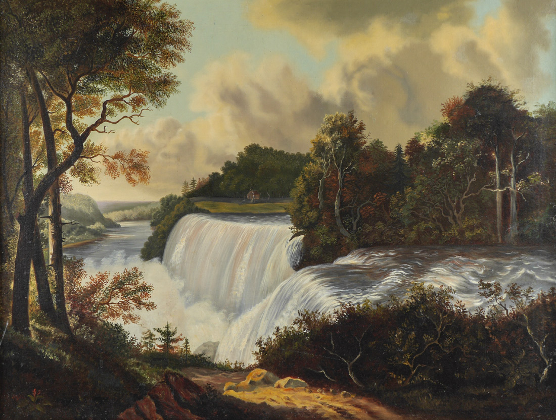 Appraisal: NIAGARA FALLS PAINTING ATTRIBUTED TO VICTOR DEGRAILLY Oil on Canvas