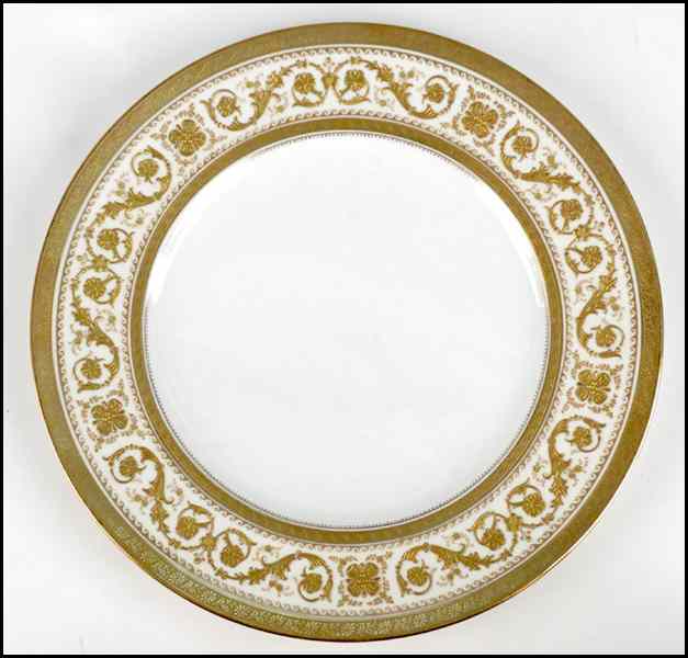 Appraisal: SET OF THIRTEEN CAULDON GILT PORCELAIN DINNER PLATES Diameter ''