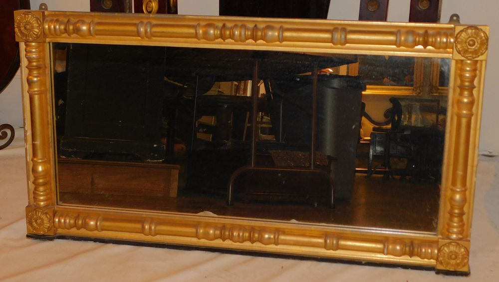 Appraisal: GILT OVER MANTLE MIRROR Old gilt over the mantle split