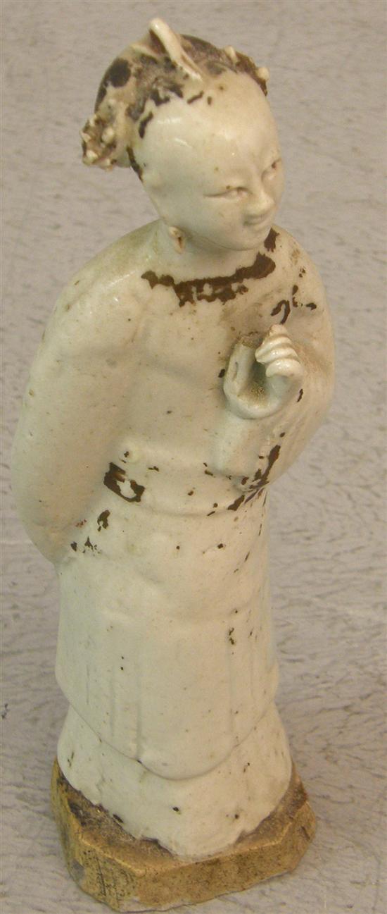 Appraisal: Early th century Chinese stoneware figure of a lady white