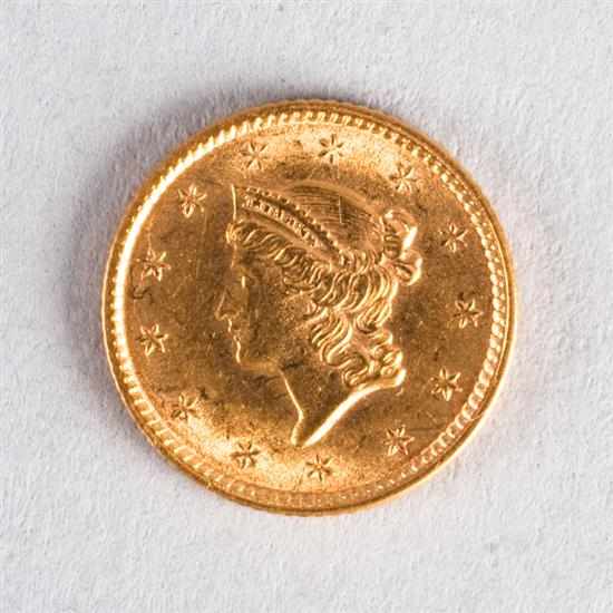 Appraisal: United States Liberty Head Type I gold dollar AU- Estimate