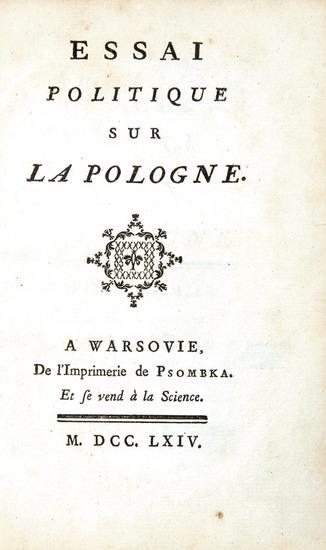 Appraisal: DU PERRON de Castera L A Essai Politique sur la