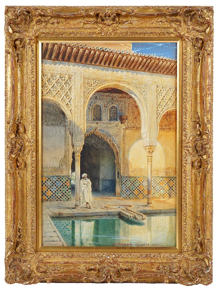 Appraisal: Henry Stanier 'Man at Alahambra Granada' Painting Henry Stanier English