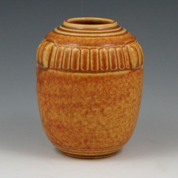 Appraisal: Rookwood vase from with unusual mottled brown over yellow glaze