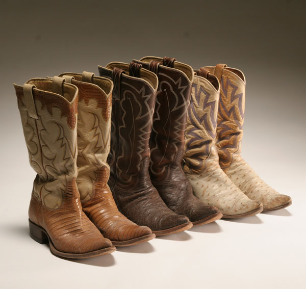 Appraisal: Three pairs of Windy Ryon custom western boots ladies exotics