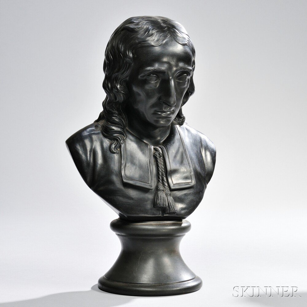 Appraisal: Wedgwood Black Basalt Bust of Milton England th century mounted