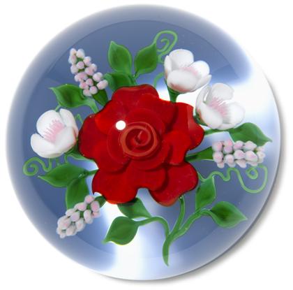 Appraisal: Victor Trabucco magnum 'Red Rose bouquet' paperweight dated