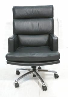 Appraisal: Black Leather Executive Office Desk Chair Made b Black Leather